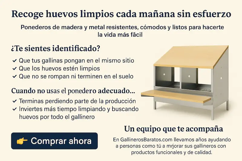 Ponederos de madera y metal para gallineros